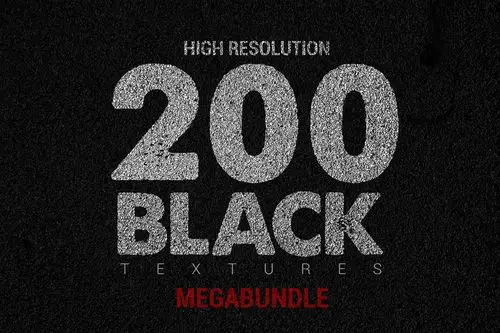 200款黑色质感艺术背景纹理底纹素材megabundleblacktexturesx200