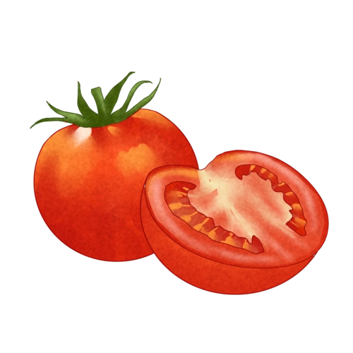 春夏水彩西红柿手绘红色健康蔬果