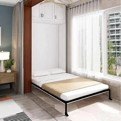 下翻床客厅阳台隐形床隐藏床折叠衣柜一体省利用空间小户型午休