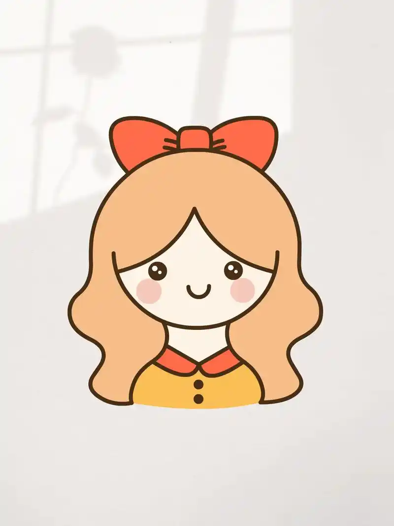 教你画可爱小女孩简笔画,女孩头像简笔画