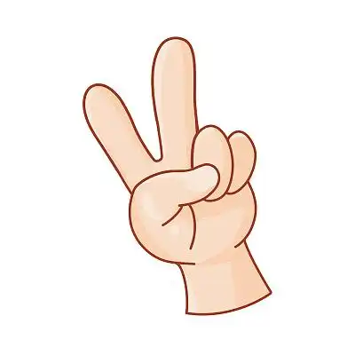 剪刀手势卡通可爱手绘剪刀手png素材剪刀手势元素