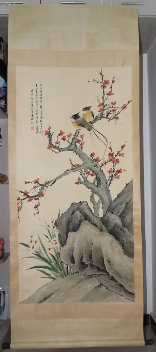 著名中国画家和艺术教育家【陆抑非】纯手绘大幅花鸟 拍品编号