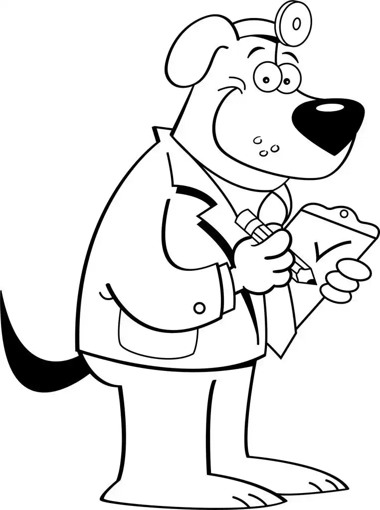 狗医生,狗医生的黑白插图