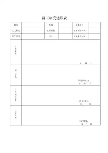 员工年度述职表