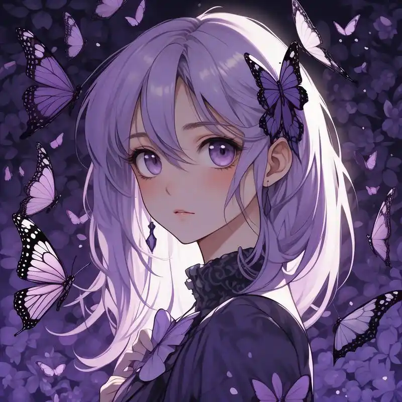 哇～看看这些充满神秘魅力的紫色蝴蝶女生头像,是不是超级梦幻呀!