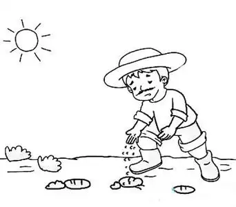 农民伯伯种田简笔画