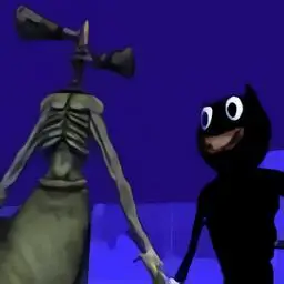 卡通猫与疯狂的警笛头