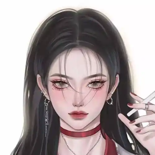 甜酷系手绘女生头像_微信_壁纸_后腿