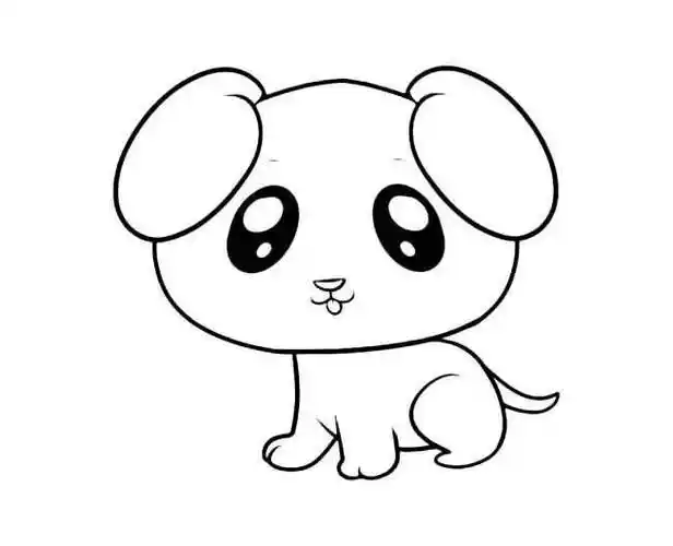 可爱小狗简笔画 小狗的简单画法 - 水彩迷