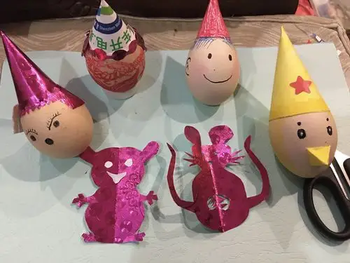 用鸡蛋壳做不倒翁,分享童年手工制作,乐在其中.