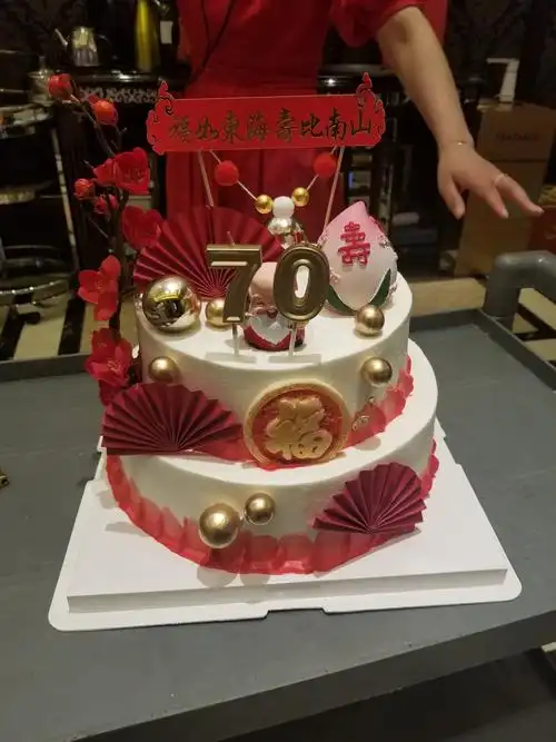 完美的双层寿星公生日蛋糕.
