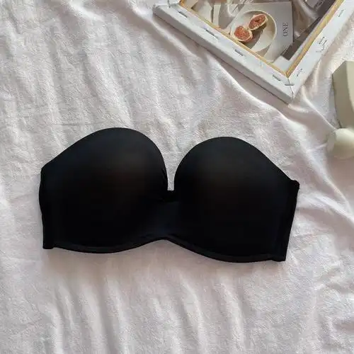 实拍实价~超防滑文胸无肩带 隐形聚拢薄款半杯无痕婚纱内衣抹胸