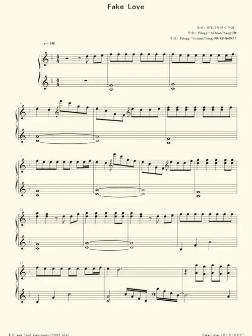 fakelove钢琴谱