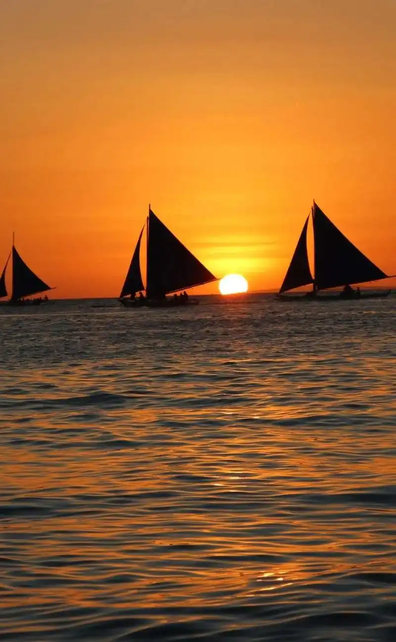 治愈系风景 #日落 #大海 #帆船 - 抖音