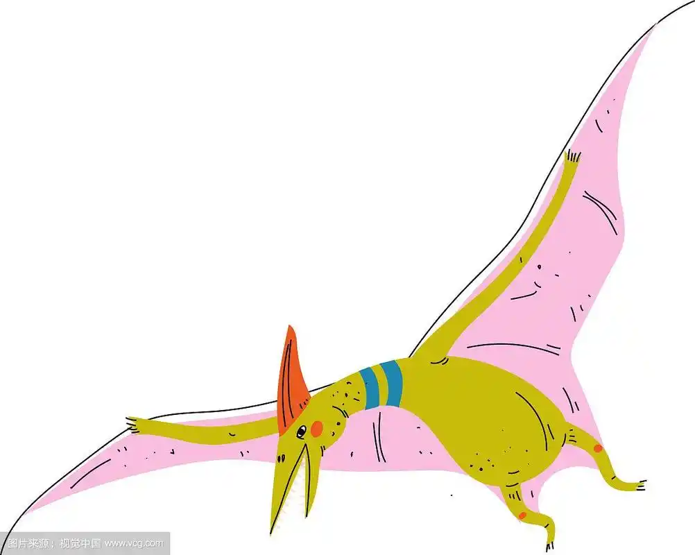 五颜六色的翼龙,可爱的史前恐龙
