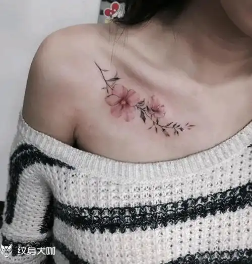锁骨花_纹身图案手稿图片_肆海的纹身作品集