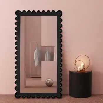 欧式穿衣壁挂墙网红镜子全身镜ins风异形波浪落地大型试衣法式镜1201