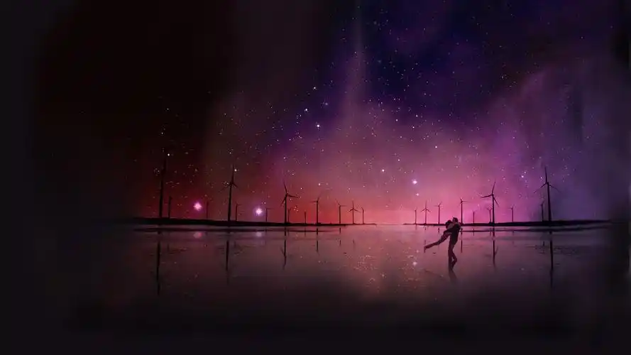 美丽的星空爱情桌面壁纸