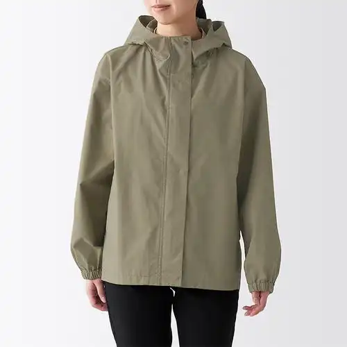 无印日系风帽夹克衫女士短外套休闲连帽春秋上衣宽松防水工装夹克