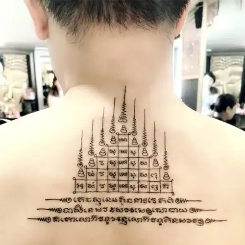 曼古王泰国刺符纹身全国预约男女九塔符招财转运法力经文文身刺青