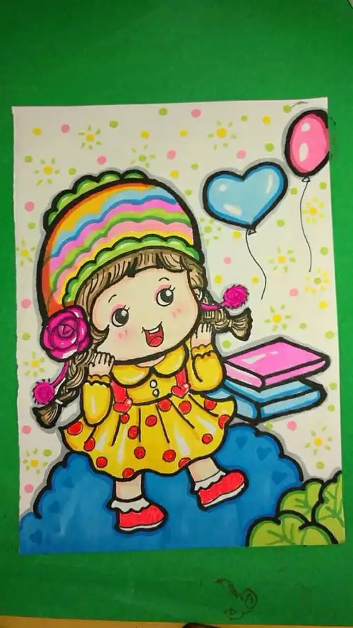 儿童画小女孩:陪你长大