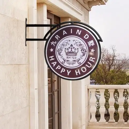 圆形侧面灯箱广告牌制作挂墙式吊牌双面超薄圆奶茶定做招牌美甲店