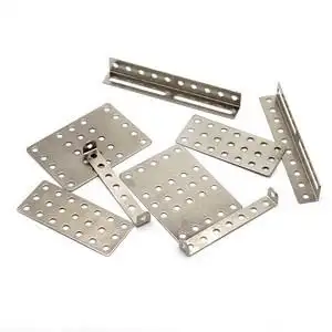 平面u型带孔铁片diy手工制作玩具机器人舵机支架配件有多孔铁片