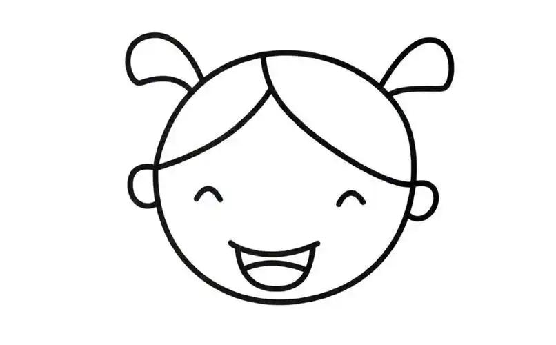 小女孩简笔画画法