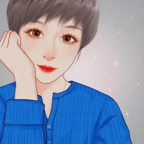 手绘头像短发女生头像