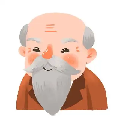 老人头像卡通人物老年人物png素材老人头像元素