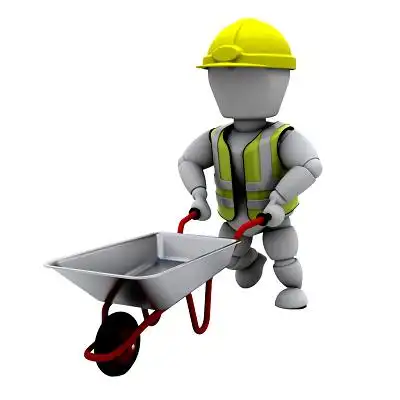 装修施工安全生产3d小人推车png素材