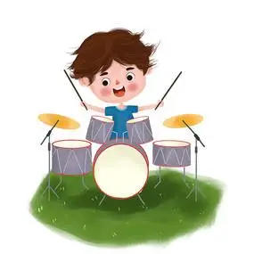 打架子鼓的男孩