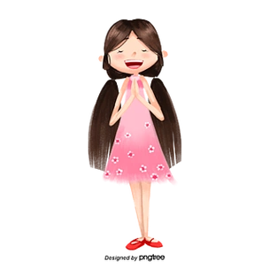 一双手合十姿势插画印度教妇女祈祷 双手合十卡通合十的手掌佛手双手