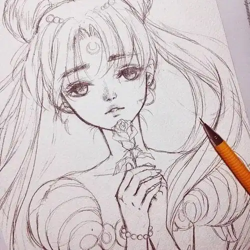 这么灵动的动漫人物铅笔稿,拿走不谢!