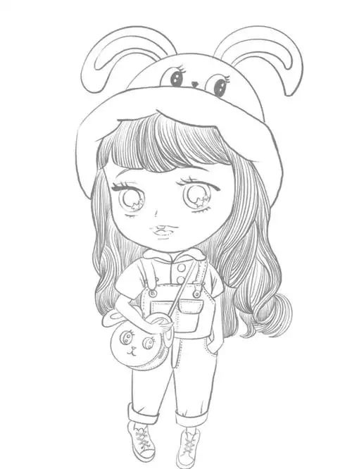 卡通头像  #卡通  #动漫女生头像  #线稿  #女生头像  #头像  #动漫