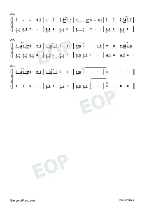 不染-香蜜沉沉烬如霜主题曲双手简谱预览3-钢琴谱文件(五线谱,双手