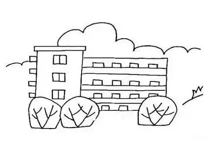 画儿童简笔画校园一角的画法图片小学生美丽的校园简笔画图片欣赏学校