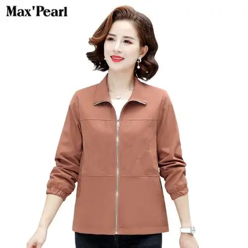 美帛妈妈春季时尚休闲外套中老年女士春秋洋气夹克上衣视频