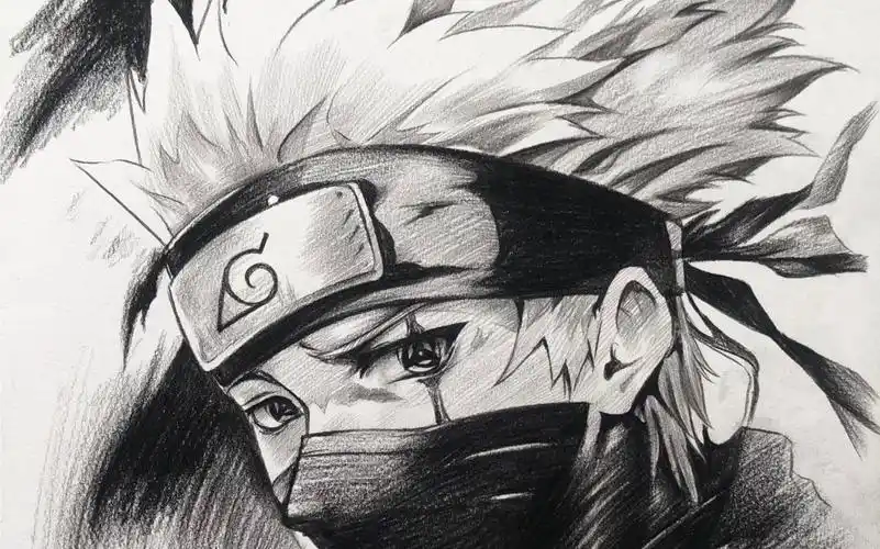 卡卡西绘画过程图.