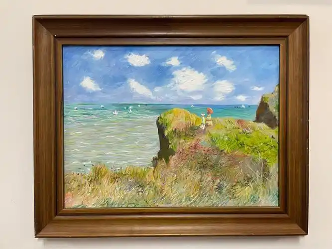 在普维尔的悬崖上散步油画名画临摹