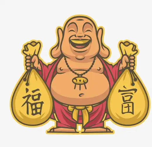 矢量拿着福袋的弥勒佛