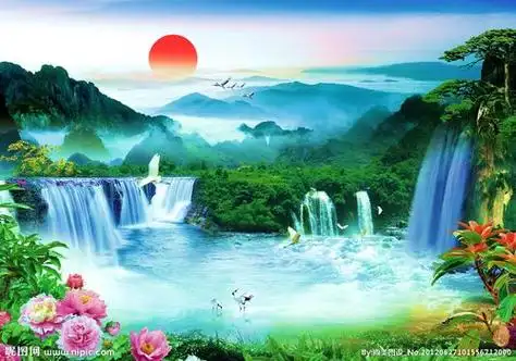 实景山水画图片大全实景山水画图片大全招财