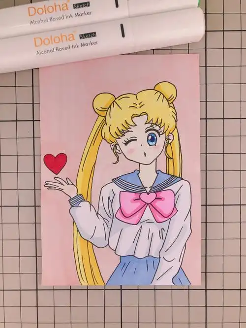 第221幅美少女战士卡通画马克笔画