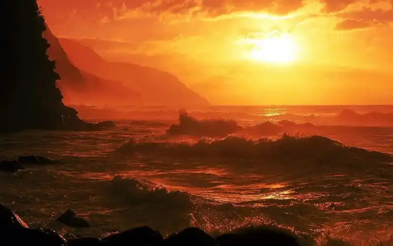 日出,唯美意境,风景,海上,日出,唯美,风景,电脑壁纸,壁纸海上日出美景