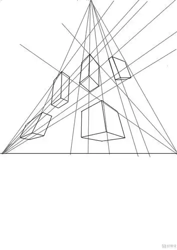 临摹三点透视方块