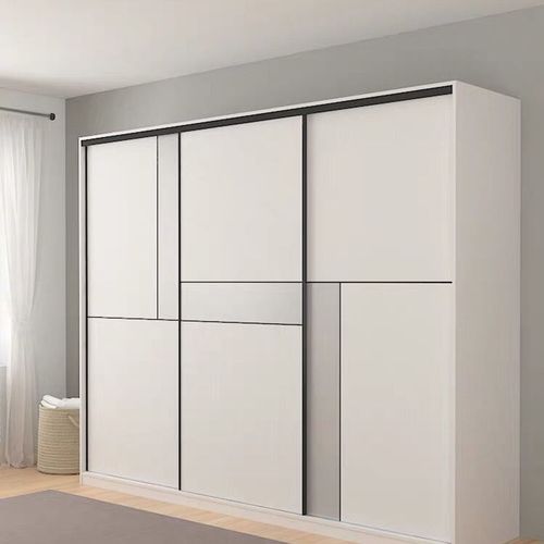 现代简约衣柜家用卧室移门大衣橱推拉门大衣柜2021新款多功能组装