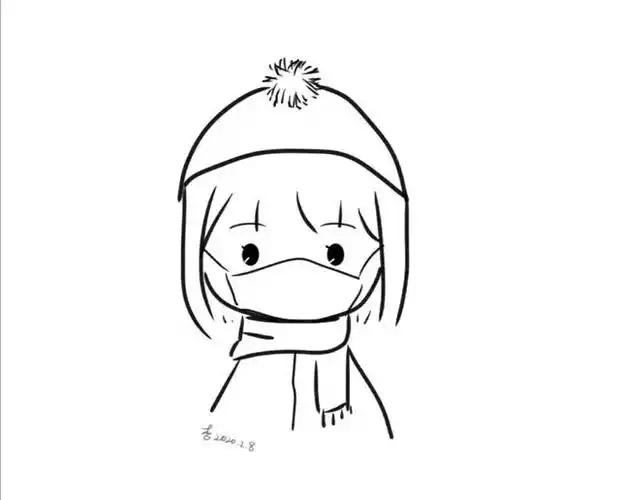 戴口罩的小女孩