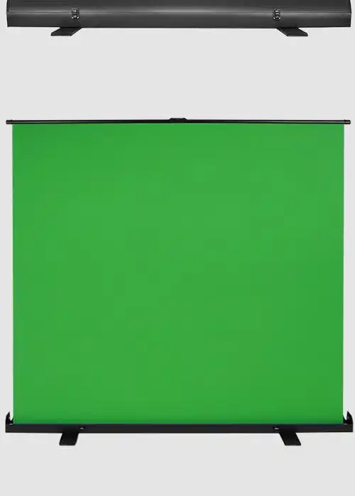 地拉幕布便携式可升降绿布背景布加厚绿幕抠像直播间绿色伸缩背景