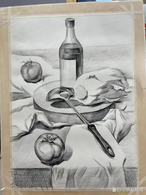 素描静物临摹(炭笔)