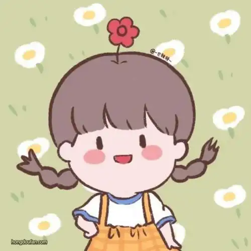 卷毛扎俩小辫的女生简笔画卡通